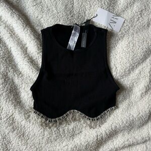 Zara Seamless Rhinestone Crop Top